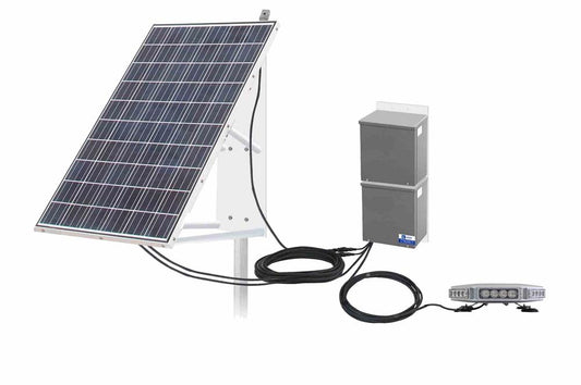 40W Solar Powered LED Light w/ 300W Panel - 12 Hour Run Time - Day/Night Photocell or Motion Sensor - Amber/White Combo - PuriLite