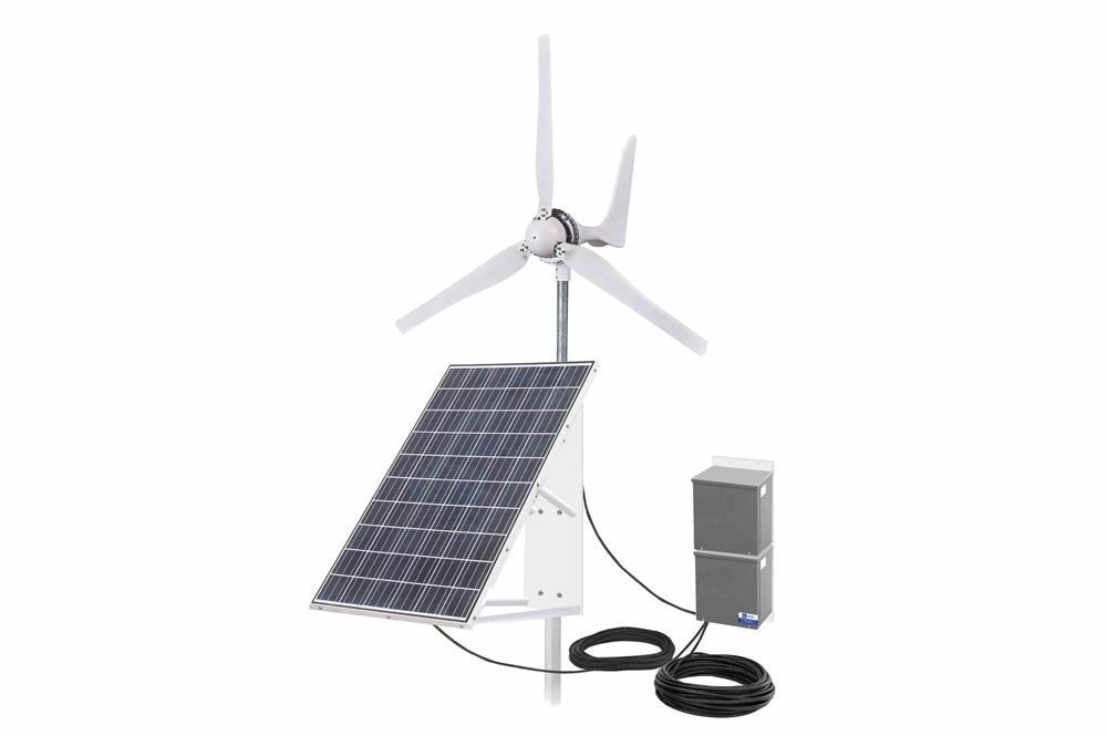 300W Pole Mounted Solar Panel - (4) 80aH Li-ion Batteries - (3) 20' 12/3 SOOW Cords - Wind Generator - PuriLite