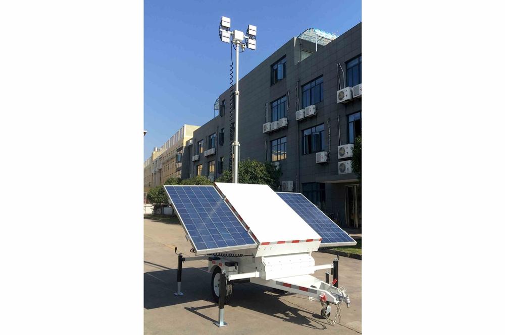 20' Solar Equipment Tower - 10' Trailer - LV Electric Winch, Backup Generator, Battery Charger, Auto-Start Function - PuriLite
