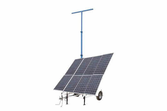 2.4 kW Solar Light Tower - 30' Light Tower - 14' Trailer - (20) 170aH Lithium Ion Batteries - (2) SC - PuriLite