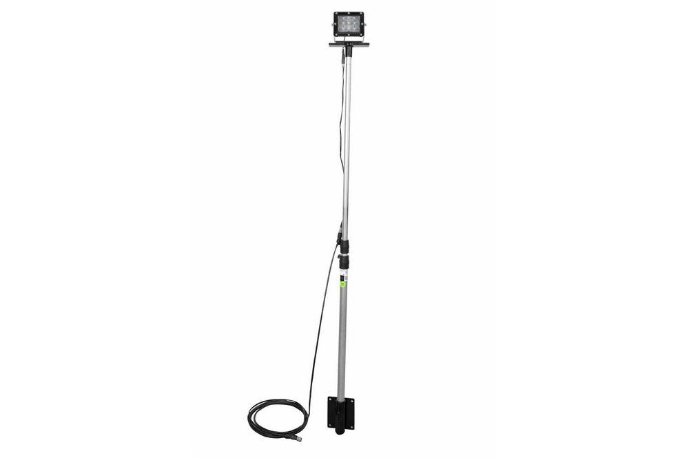 60W LED Pole Light - 3' to 8.5' Adjustable - 9-64V DC - 20' 16/2 Wiring Harness w/ Disconnect - PuriLite