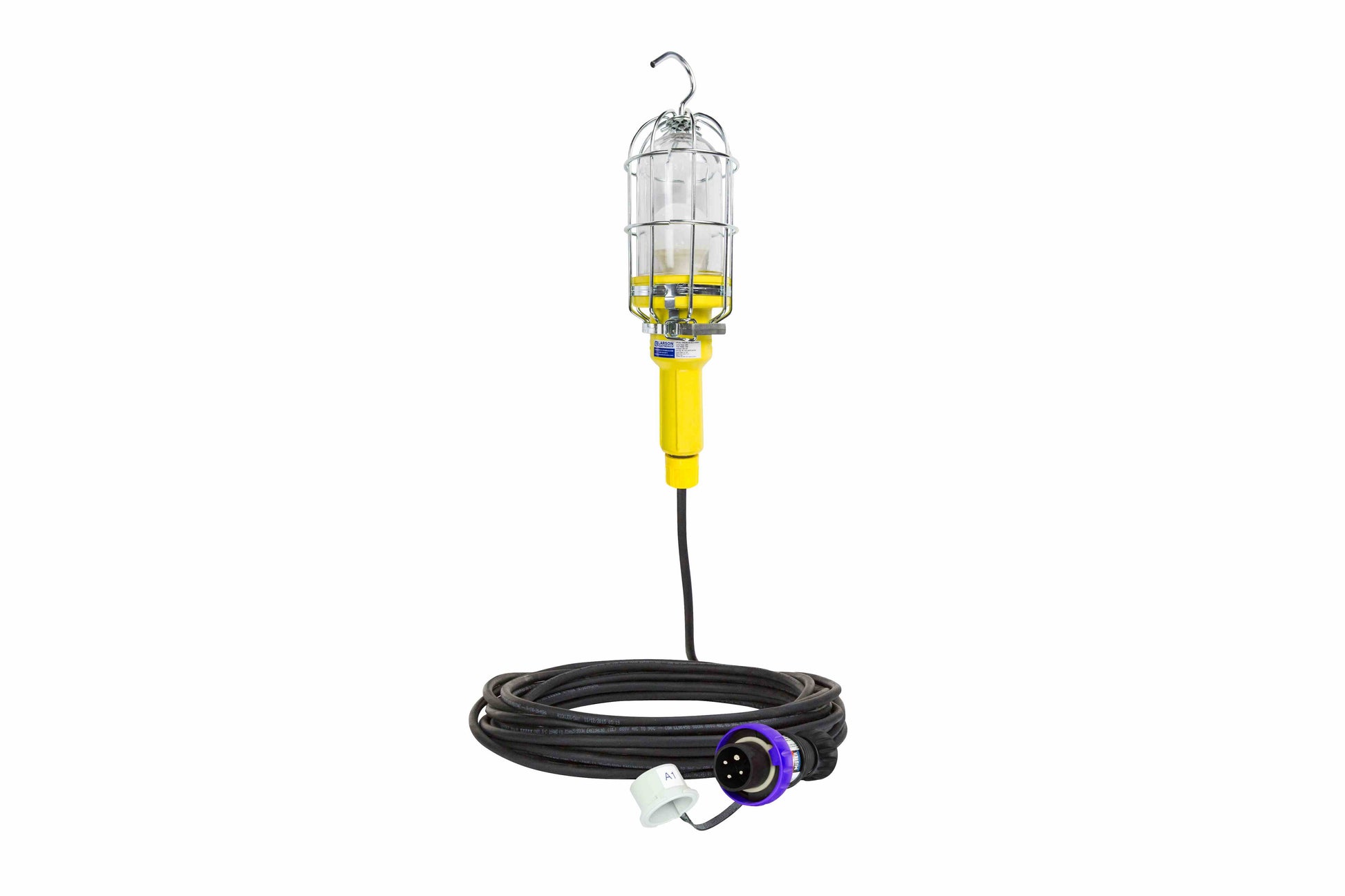 Larson Vapor Proof (Waterproof) LED Inspection Light / Hand Lamp / Drop Light - Colored LED Bulb - 20M Cord w/ Cord Cap - PuriLite