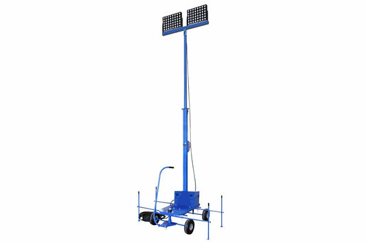Non-Towable Rechargeable Light Tower w/ Wheels - 9-30' - (2) 480W LED Lamps - 120,000 lms - Roll-Around Cart - PuriLite