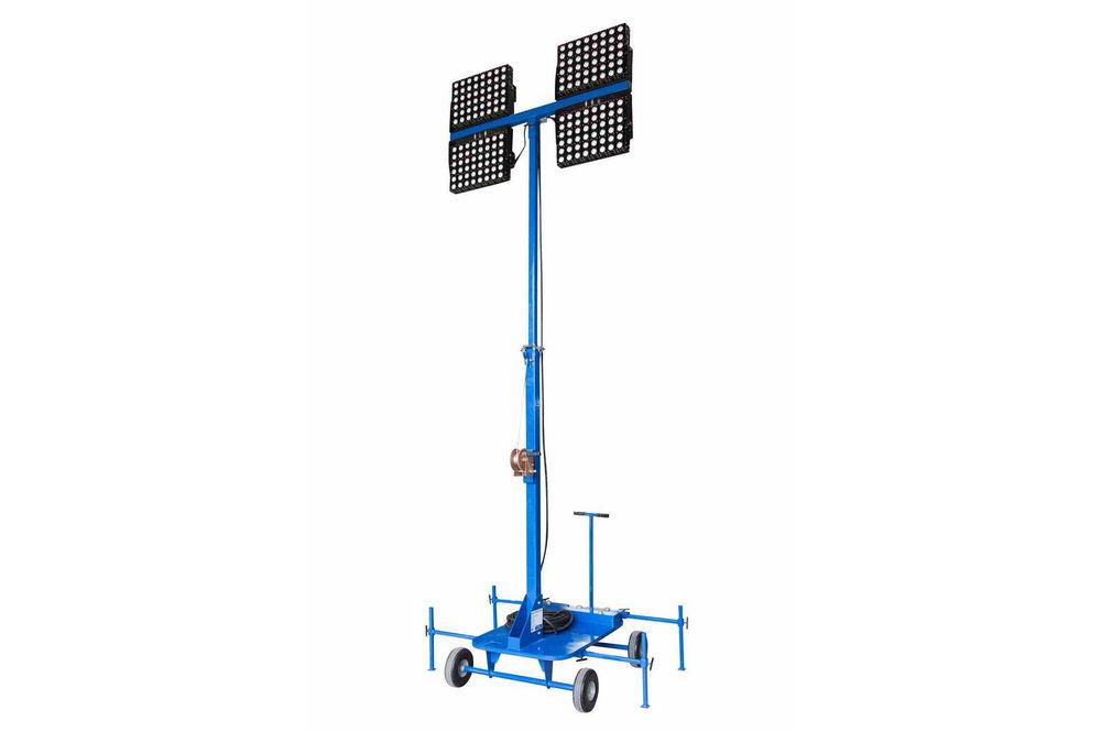 2000 Watt Non-Towable Mini LED Light Tower with Wheels - Four 500 Watt LED Lamps - 240,000 Lumens - PuriLite