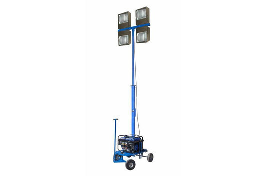4000W Mini Light Tower with Wheels - C1D2 - (4) 1000W MH Lamps - 440,000 Lumens - 9KW Generator - PuriLite