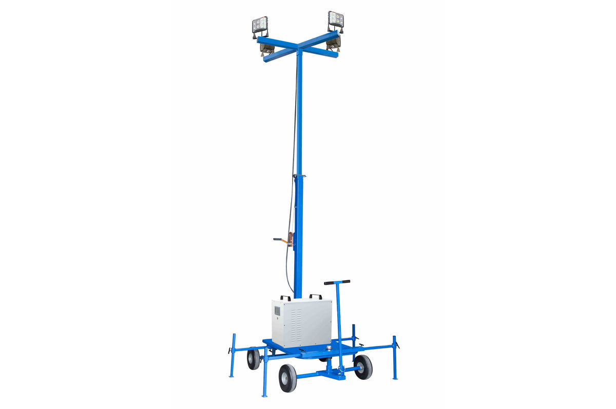 Larson 240W Battery-Powered LED Light Tower - 4kWh Capacity, 16hr Runtime - 9'-13' Light Mast, 21600 Lumens - PuriLite
