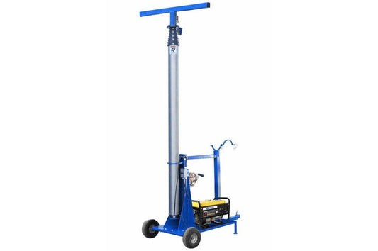 20' Pneumatic Gas Powered Tower - Wheeled Cart Base - 8'-20' Light Mast - Retractable Outriggers - PuriLite