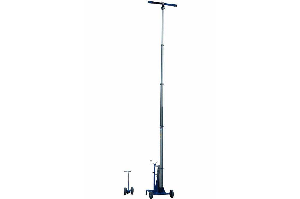 20' Pneumatic Light Tower - Wheeled Cart Base - 8'-20' Light Mast - Retractable Outriggers - PuriLite