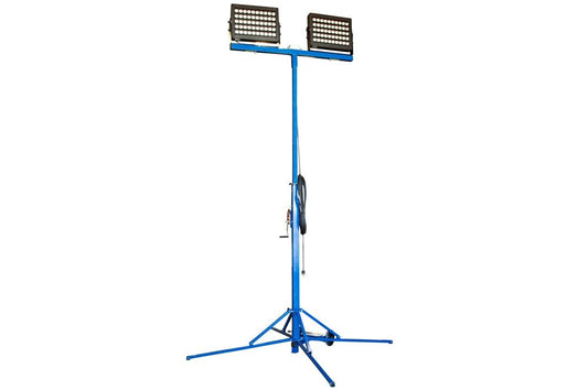 1000 Watt Work Area LED Light Tower - Quadpod Mount - 7-12' Height - Temporary Construction Lighting - PuriLite