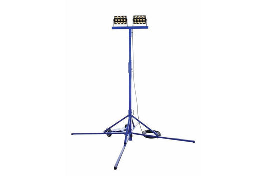 180W Work Area LED Light Tower - Quadpod Mount - 7-12' Height - Temporary Construction Lighting - PuriLite