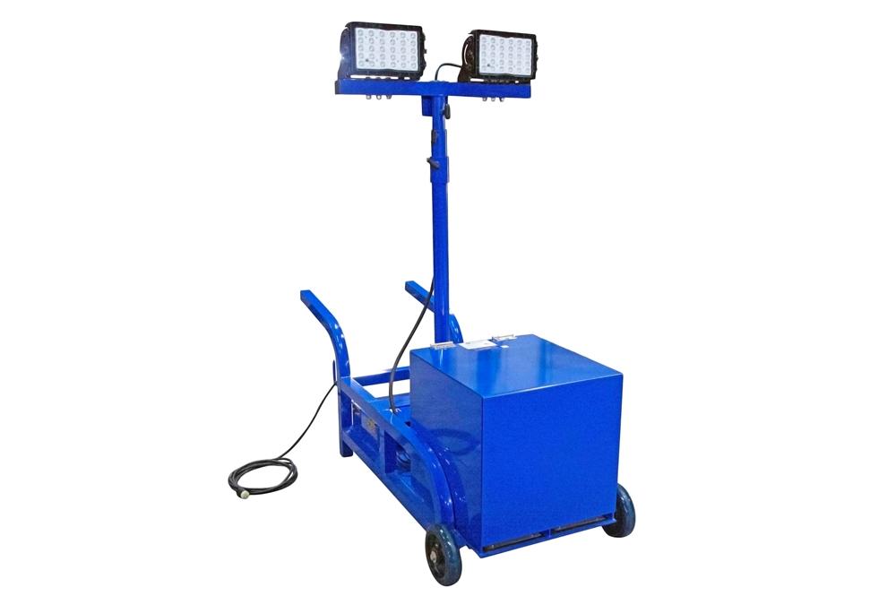 1000W Portable LED Work Area Light Cart w/ Extension Pole - Rechargeable Battery - Cordless Operation - PuriLite