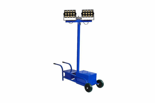 200 Watt Portable LED Work Area Light Cart w/ Extension Pole - Rechargeable Battery - Cordless - PuriLite