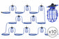 Larson 100ft Temporary Construction String Light - Ten LED Work Lamps - 100 Watt LED Stringer - 20ft Whip - PuriLite