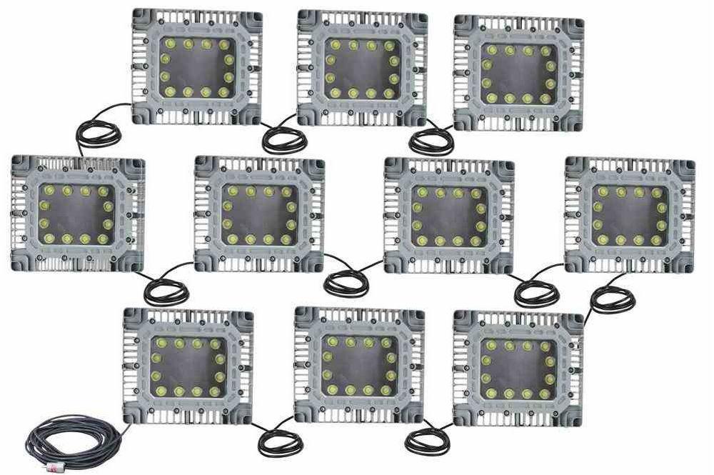 37,500 Watt LED String Light - (250) 150 Watt LED Light Fixtures - 277V AC - I-Beam Mounts - PuriLite