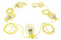 65ft Temporary Construction String Light - (5) 26W CFL Work Lamps - 130W Stringer - 25' Whip - PuriLite