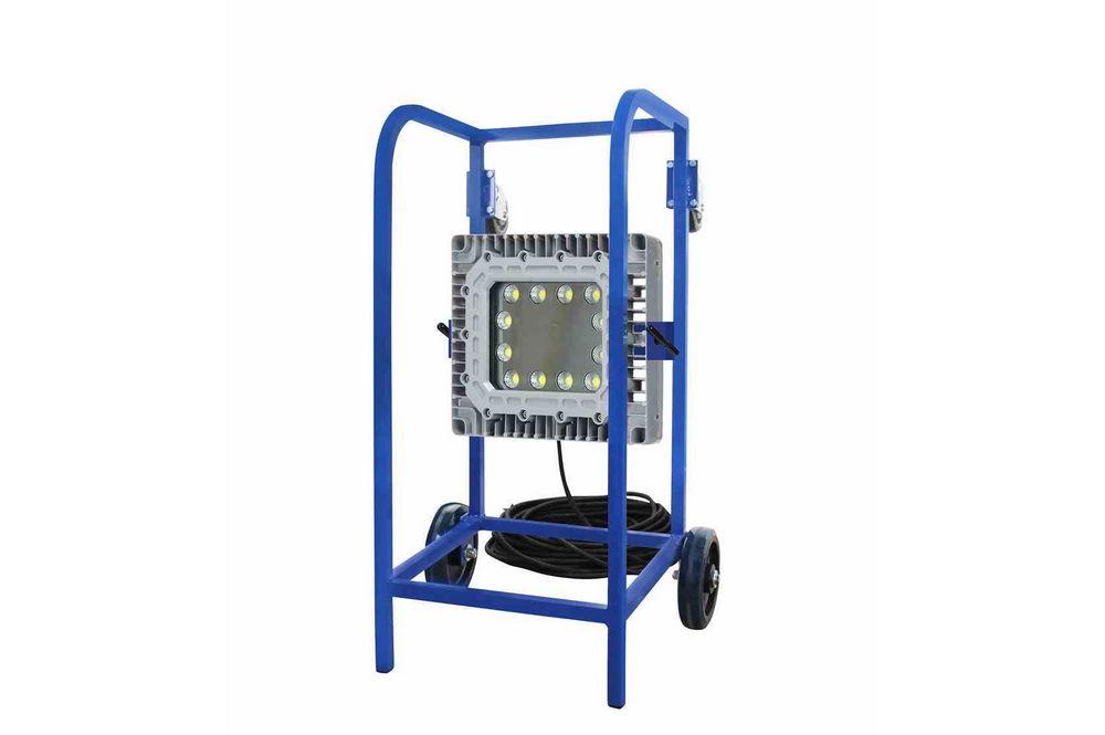 150W LED Light on 35" Dolly Cart - 17500 Lumens- 100' SOOW Cord w/ General Area Cord Cap - PuriLite