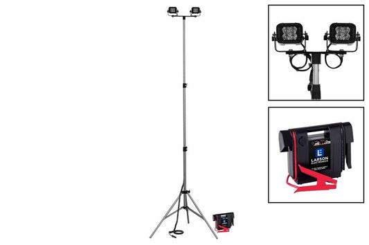 24W Portable LED Telescoping Light Tower - 3.5' to 10' - 1440 lms - Rechargeable - 15+ Hours per Charge - PuriLite