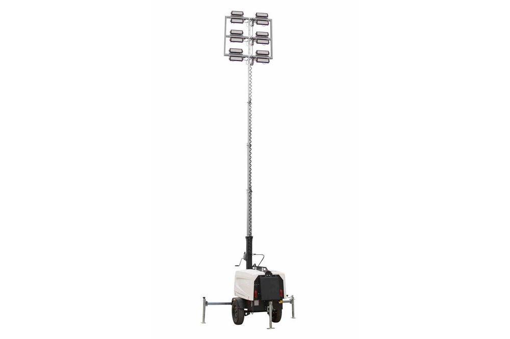 6,000 Watt Generator - Water Cooled Diesel Engine - 50' MegatowerÃƒÂ¢Ã¢â‚¬Å¾Ã‚Â¢ - 12 LED Fixtures - PuriLite