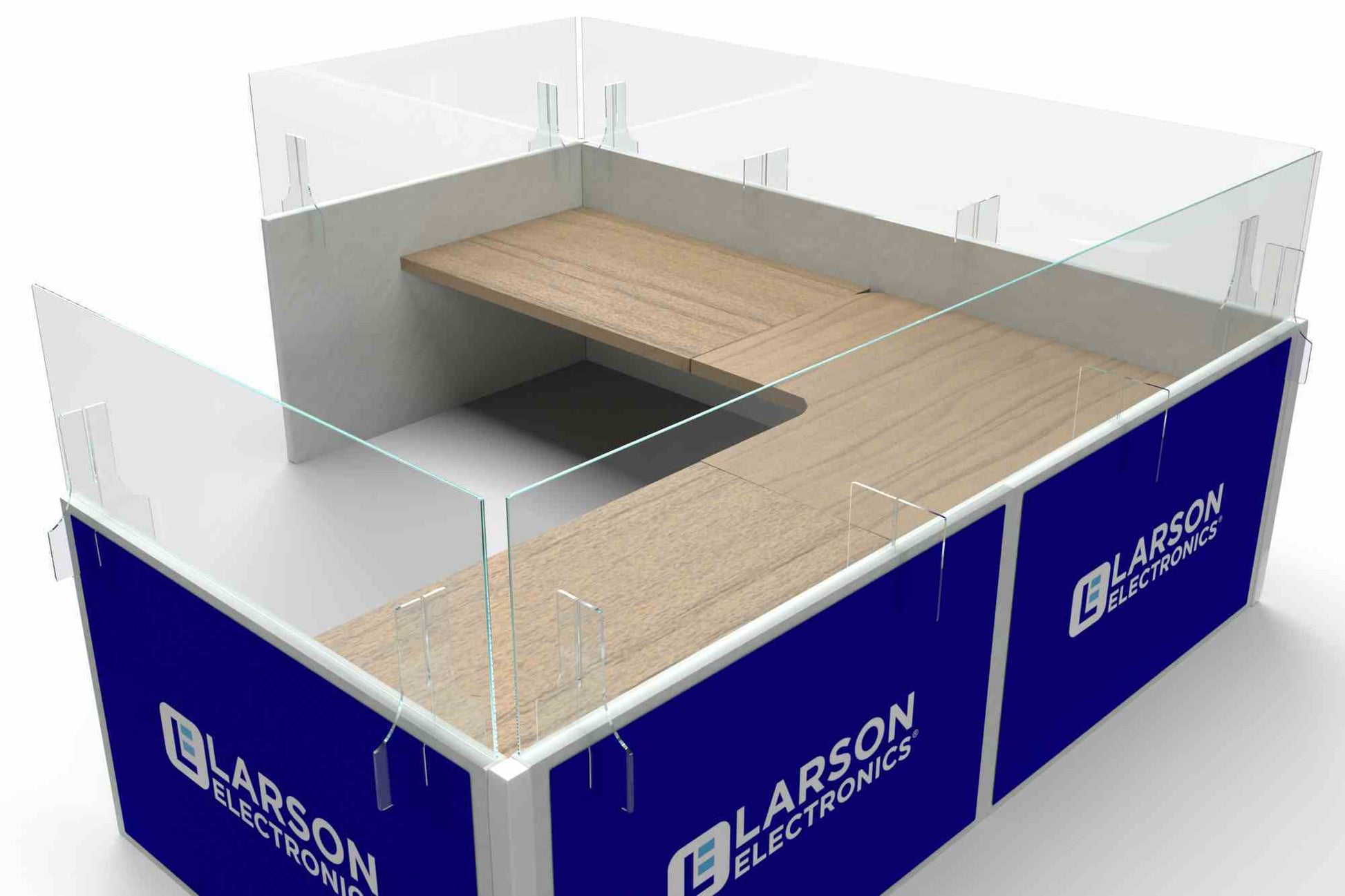 Larson Dual Cubicle Divider - NO Tools Required - (2) 108" x 48" x 24" Sections - 1/4" Thick Clear PETG Construction - Sneeze Guard - PuriLite