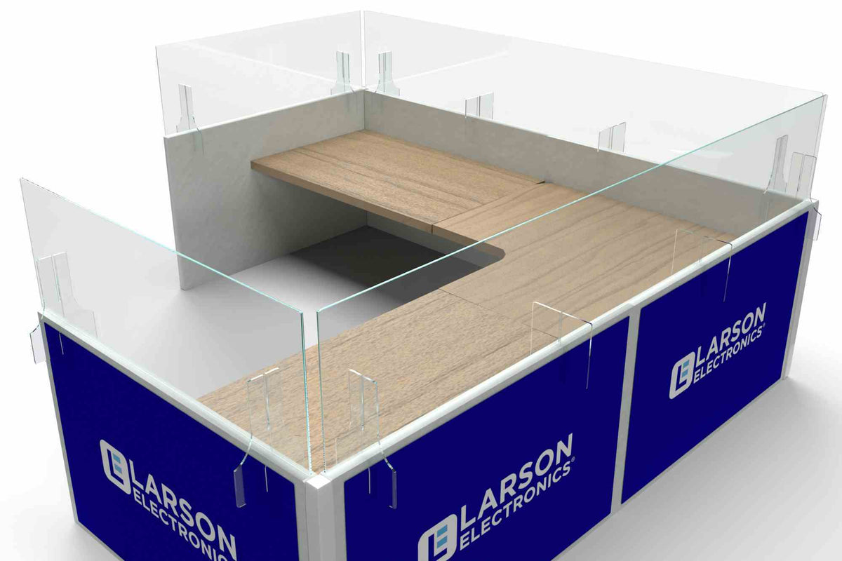 Larson Dual Cubicle Divider - NO Tools Required - (2) 54" x 48" x 24" Sections - 1/4" Thick Clear PETG Construction - Sneeze Guard - PuriLite