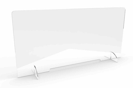 Larson Desk Divider - NO Tools Required for Assembly - 24" x 30" Dimensions - 1/4" Thick Clear PETG Construction - Sneeze Guard - PuriLite