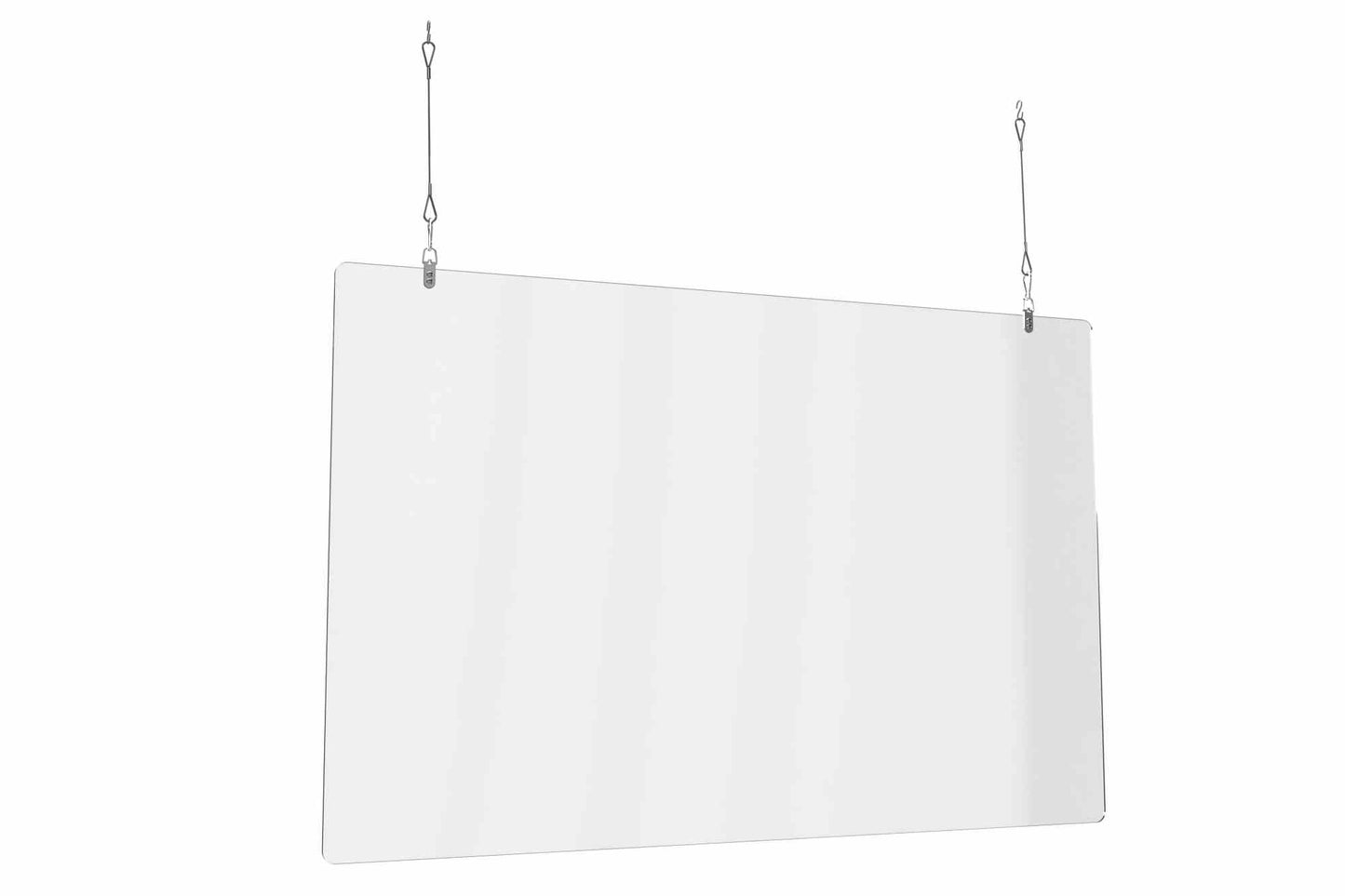 Larson Hanging Divider - NO Tools Required for Assembly - 30" x 30" Dimensions - 1/4" Thick Clear PETG Construction - Sneeze Guard - PuriLite
