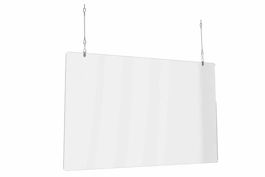 Larson Hanging Divider - NO Tools Required for Assembly - 48" x 30" Dimensions - 1/4" Thick Clear PETG Construction - Sneeze Guard - PuriLite