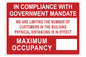 Larson Max Occupancy Physical Distancing In Effect - Includes (1) Adhesive Backed Vinyl Warning Sign - PuriLite