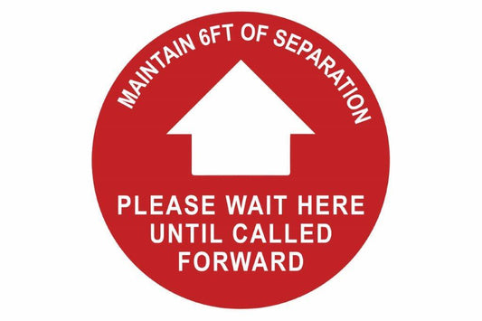 Larson Maintain 6FT Of Separation Floor Sign - Includes (1) Adhesive Backed Vinyl Warning Sign - PuriLite