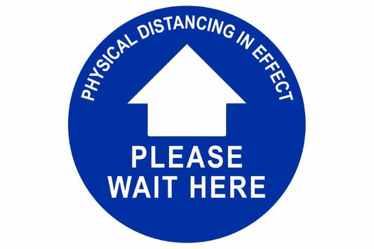 Larson Physical Distancing In Effect Floor Sign - Includes (1) Adhesive Backed Vinyl Warning Sign - PuriLite