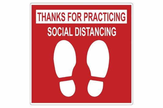 Larson Thank You For Practicing Social Distancing Floor Sign - Includes (1) Adhesive Backed Vinyl Warning Sign - PuriLite