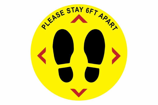 Larson Please Stay 6FT Apart Floor Sign - Includes (1) Adhesive Backed Vinyl Warning Sign - PuriLite