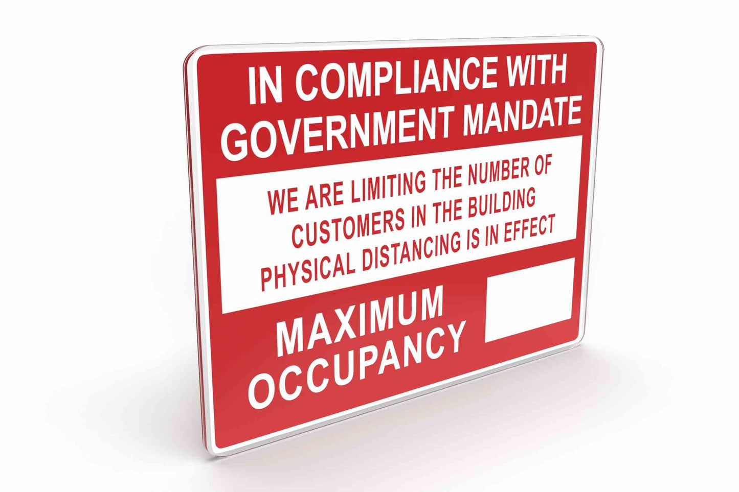 Larson Max Occupancy Physical Distancing In Effect - Includes (1) Polycarbonate Warning Sign - PuriLite