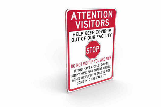 Larson Attention Visitors: Do Not Visit If You Are Sick Sign - Includes (1) Polycarbonate Warning Sign - PuriLite