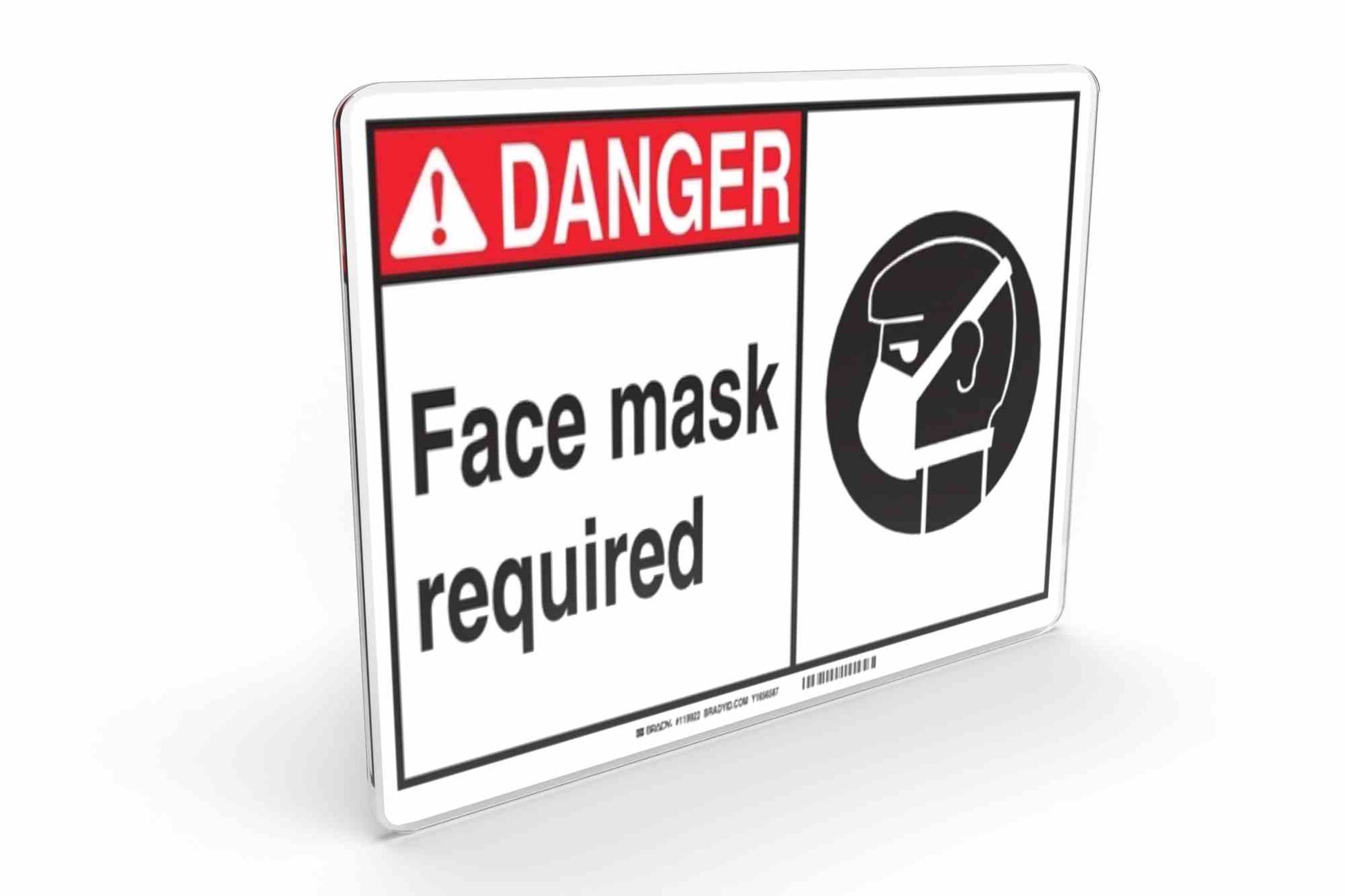 Larson DANGER Face Mask Required Sign  - Includes (1) Polycarbonate Warning Sign - PuriLite