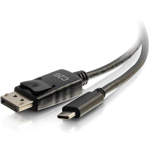 C2G 10ft USB-C to DisplayPort Adapter Cable - 4K 30Hz - M/M - 10 ft DisplayPort/USB-C A/V Cable for Audio/Video Device, Notebook, Projector - First End: 1 x Type C Male USB - Second End: 1 x DisplayPort Male Digital Audio/Video - Supports up to 4096 x 21 - PuriLite