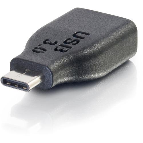 C2G USB 3.0 USB-C to USB-A Adapter M/F - Black - USB Data Transfer Cable for Smartphone, Tablet, Notebook, Desktop Computer, Flash Drive, Keyboard/Mouse - Type C Male USB - Type A Female USB - 480 Mbit/s - Black - 1 - PuriLite
