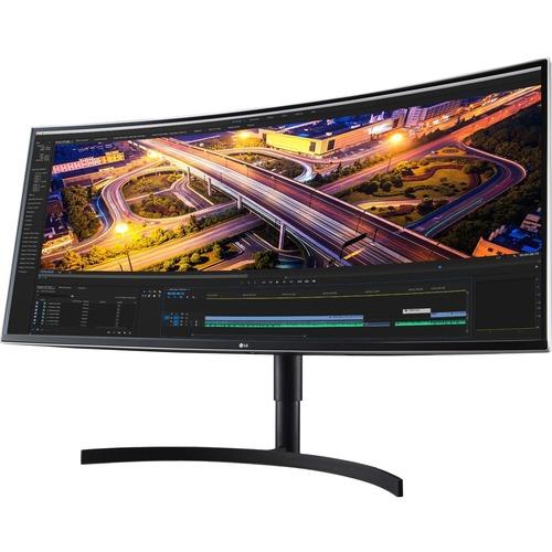 Lg Electronics LG Ultrawide 38WN75C-B 38" UW-QHD+ Curved Screen Edge LED Gaming LCD Monitor - 21:9 - Textured Black, Silver Spray, High Glossy Black - 38.00" (965.20 mm) Class - In-plane Switching (IPS) Technology - 3840 x 1600 - 1.07 Billion Colors - 24 - PuriLite