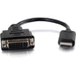 C2G HDMI Male to Single Link DVI-D Female Adapter Converter Dongle - 8" DVI-D/HDMI Video Cable for Video Device, Notebook, Monitor - First End: 1 x HDMI Male Digital Audio/Video - Second End: 1 x DVI-D (Single-Link) Female Digital Video - Shielding - Bla - PuriLite