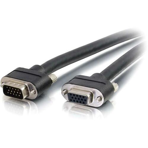C2G 35ft Select VGA Video Extension Cable M/F - 35 ft VGA Video Cable for Video Device - First End: 1 x HD-15 Male VGA - Second End: 1 x HD-15 Female VGA - Extension Cable - Black - PuriLite