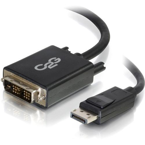 C2G 6ft DisplayPort Male to Single Link DVI-D Male Adapter Cable - Black - 6 ft DisplayPort/DVI-D Video Cable for Notebook, Monitor, Desktop Computer, Video Device - First End: 1 x DisplayPort Male Digital Audio/Video - Second End: 1 x DVI-D (Single-Link - PuriLite