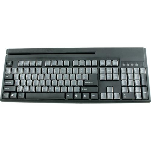 Wasp WKB1155 POS Keyboard - QWERTY Layout - Magnetic Stripe Reader - USB - Black, Gray - PuriLite