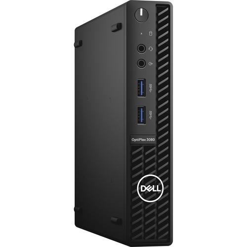 Dell OptiPlex 3000 3080 Desktop Computer - Intel Core i5 10th Gen i5-10500T Hexa-core (6 Core) 2.30 GHz - 8 GB RAM DDR4 SDRAM - 128 GB NVMe M.2 PCI Express M.2 SSD - Micro PC - Black - Windows 10 Pro - Intel DDR4 SDRAM - English Keyboard - IEEE 802.11ax - PuriLite
