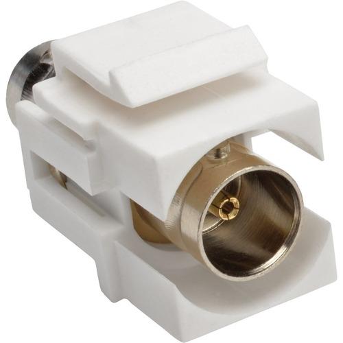 Tripp Lite BNC All-in-One Keystone/Panel Mount Coupler (F/F), 75 Ohms - 1 x BNC Female Audio/Video - 1 x BNC Female Audio/Video - Nickel Connector - Gold Contact - White - PuriLite