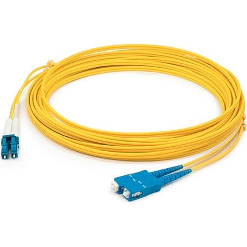 Add-On Computer AddOn 8m SMF 9/125 Duplex SC/LC OS1 Yellow OFNR (Riser Rated) Patch Cable - 26.2 ft Fiber Optic Network Cable for Network Device, Patch Panel, Media Converter, Router, Hub, Switch - First End: 2 x SC - Second End: 2 x LC - Patch Cable - Y - PuriLite