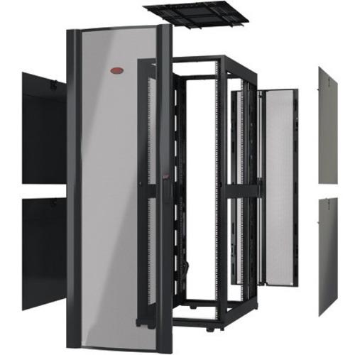Schneider Electric APC by Schneider Electric NetShelter SX AR3300X617 Rack Cabinet - For Server - 42U Rack Height x 19" (482.60 mm) Rack Width x 41.26" (1048 mm) Rack Depth - Black - Steel - 1020.58 kg Dynamic/Rolling Weight Capacity - 1360.78 kg Static/ - PuriLite