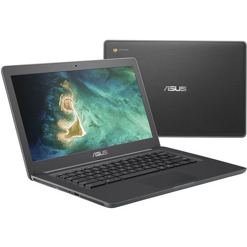 Asus Chromebook C403 C403NA-C1-CA 14" Rugged Notebook - HD - 1366 x 768 - Intel Celeron N3350 Dual-core (2 Core) 1.10 GHz - 4 GB RAM - 32 GB Flash Memory - Dark Gray - Chrome OS - Intel HD Graphics 500 - IEEE 802.11ac Wireless LAN Standard - PuriLite