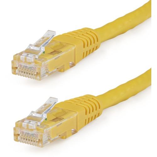 StarTech.com 15ft CAT6 Ethernet Cable - Yellow Molded Gigabit - 100W PoE UTP 650MHz - Category 6 Patch Cord UL Certified Wiring/TIA - 15ft Yellow CAT6 Ethernet cable delivers Multi Gigabit 1/2.5/5Gbps & 10Gbps up to 160ft - 650MHz - Fluke tested to ANSI/ - PuriLite