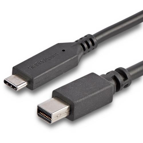 StarTech.com 6 ft. / 1.8 m USB-C to Mini DisplayPort Cable - 4K 60Hz - Black - USB 3.1 Type-C to Mini DP Adapter Cable - mDP Cable - USB-C to Mini DisplayPort cable and adapter in one - USBC to mDP cable supports resolutions up to 4K 60Hz - Black cable m - PuriLite