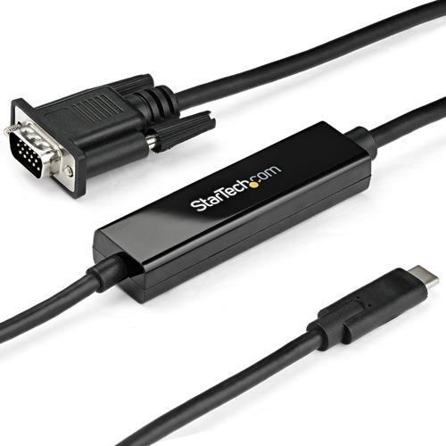 StarTech.com 3ft/1m USB C to VGA Cable - 1920x1200/1080p USB Type C DP Alt Mode to VGA Video Monitor Adapter Cable -Works w/ Thunderbolt 3 - 3.3ft/1m USB Type C (DP Alt Mode HBR2) to VGA cable | 1920x1200/1080p 60Hz | EDID/DDC - Integrated active video a - PuriLite
